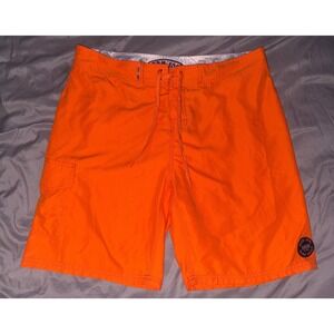 Ron Jon Surf Shop Men's Board Shorts Size 34 Bright Orange Drawstring
